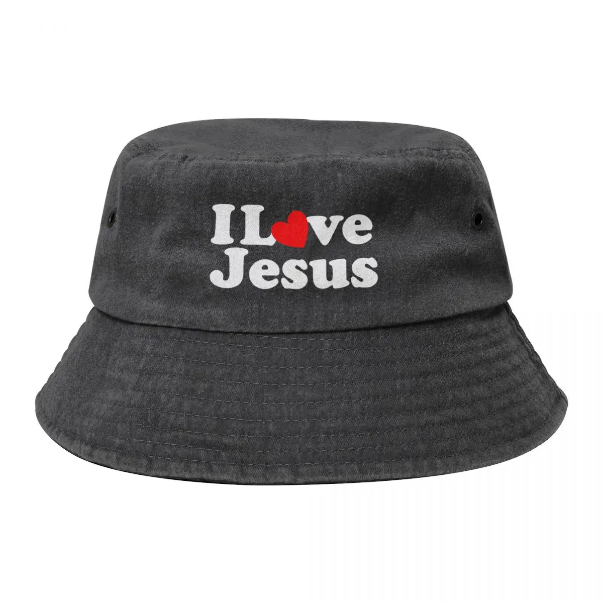 

I Love Jesus Cowboy Denim Fisherman Hat With Printing