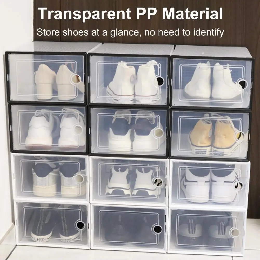 

Transparent Shoe Box Vertical Shoe Storage Maximize Storage Space with Stackable Shoe Box Organizers Eco-friendly for Efficient