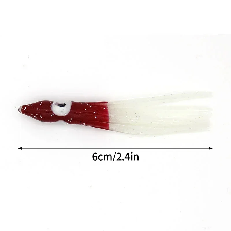 5Pcs*6cm Sea Fishing Soft Lure Mold Silicone Artifical Squid Lure  Needle-shaped Octopus Skirt Lures Saltwater Soft Jigging Bait