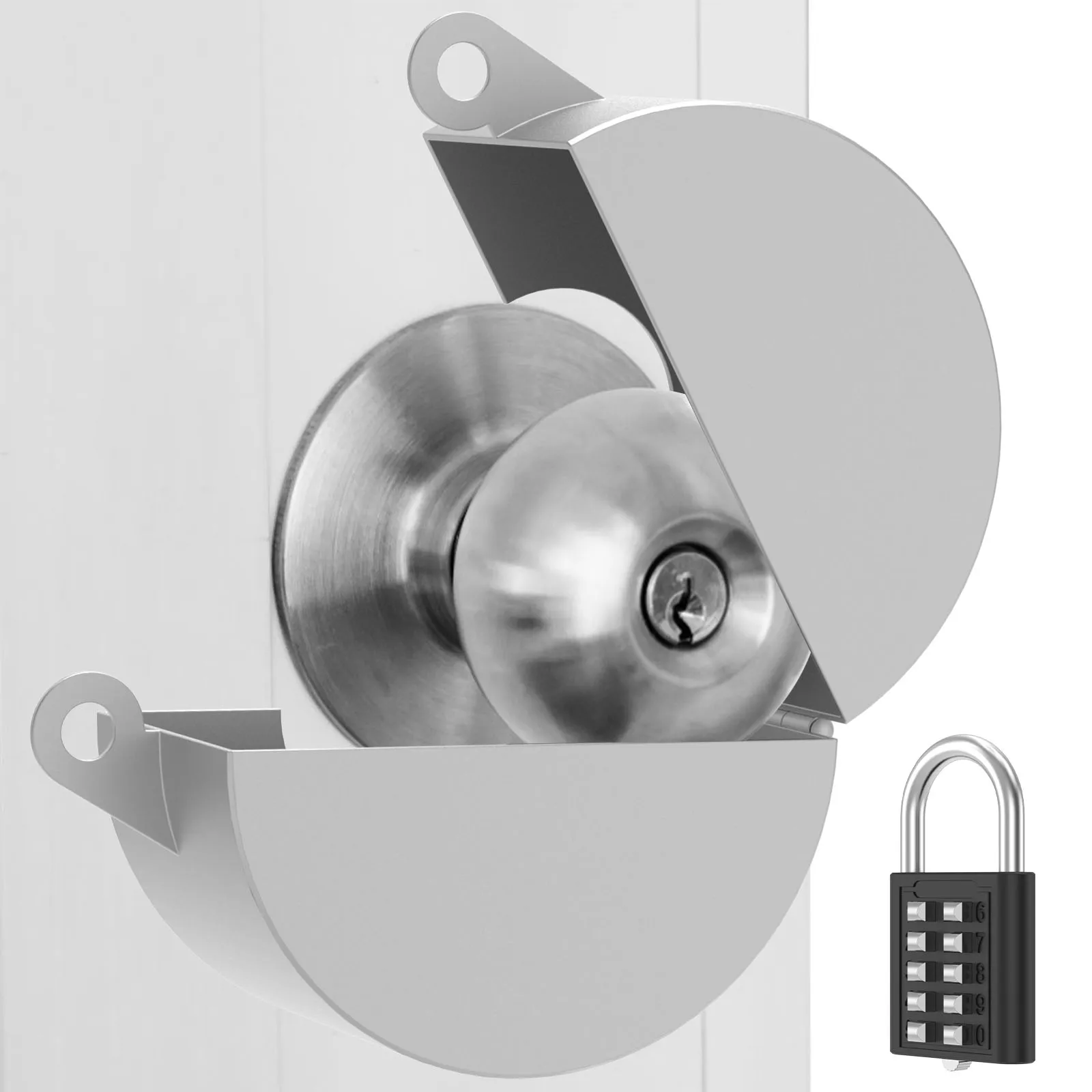 DoorKnobLockoutDevicewithPadlockDurableIronDoorHandleLock