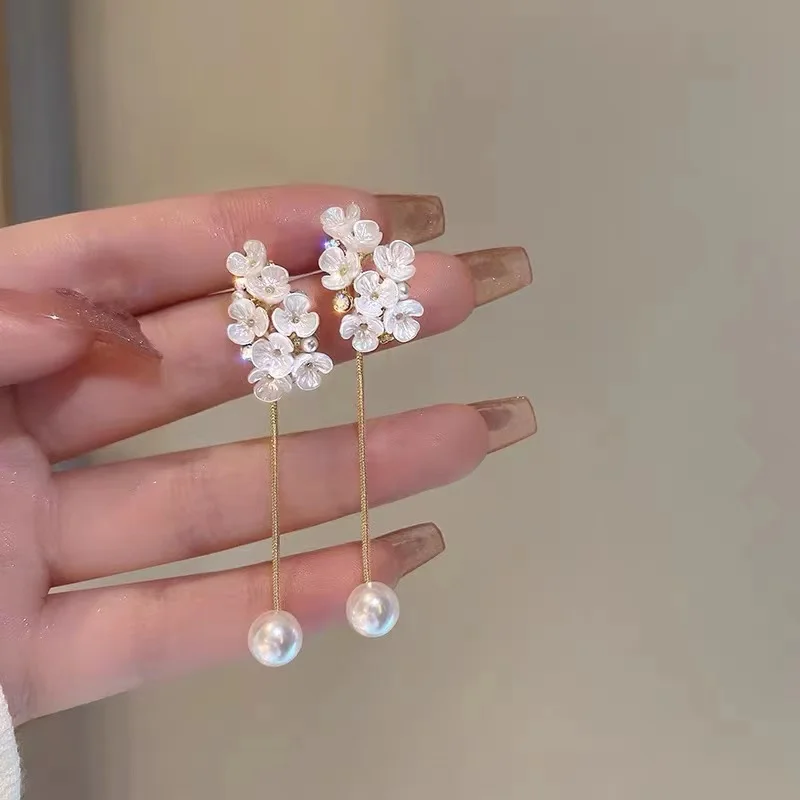 Fashion Earrings Flower Earrings for Women Sweet Light Pink Long Tassel  Drop Earring Girls Party Wed…See more Fashion Earrings Flower Earrings for