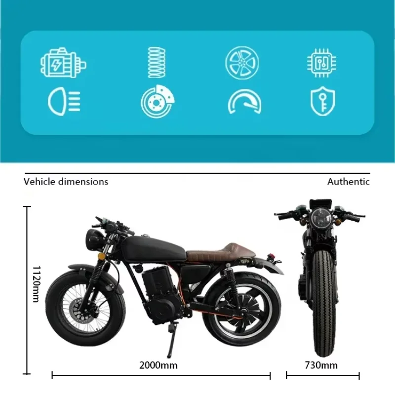 Luyuan MotorcycleSuper power 2000w cafe racer motorbike super long