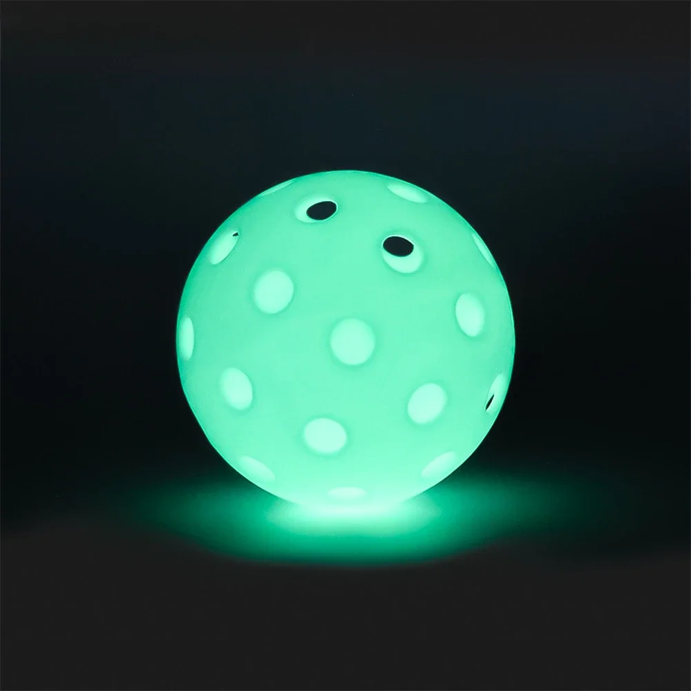 Pickleball Balls 6PC 74MM 40 Holes Luminous Pickleball Durable Multicolor Elastic Tennis Glow In The Dark PE Ball Indoor Outdoor Competition Ball