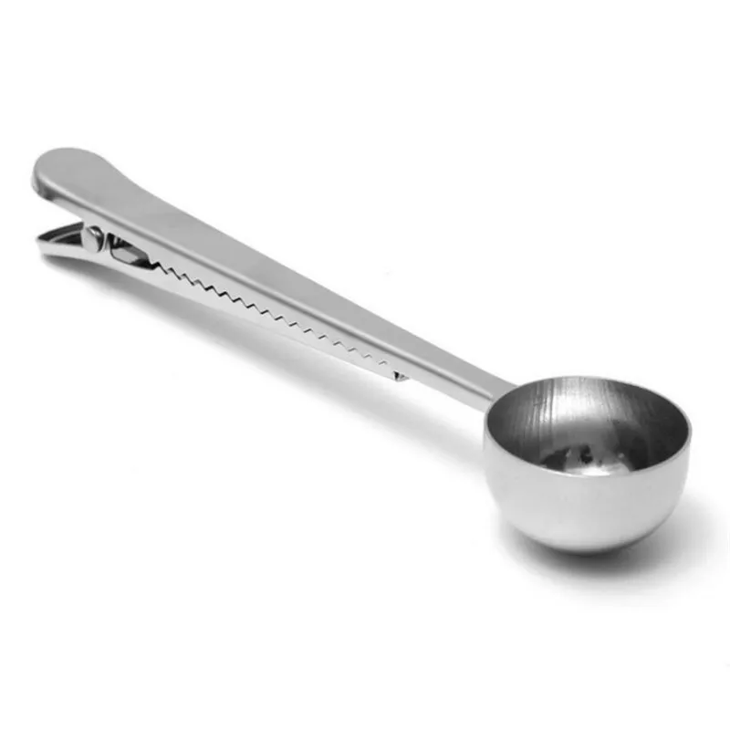 1PC MULTIFUNCTION STAINLESS STEEL COFFEE SCOOP WITH CLIP