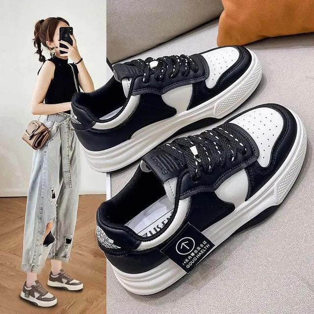 Product Review: 2023 Spring Autumn Women s Casual Board Shoes New College Girls Thick Soled Sneakers Ins Ladies Mocha Brown White Shoes Female