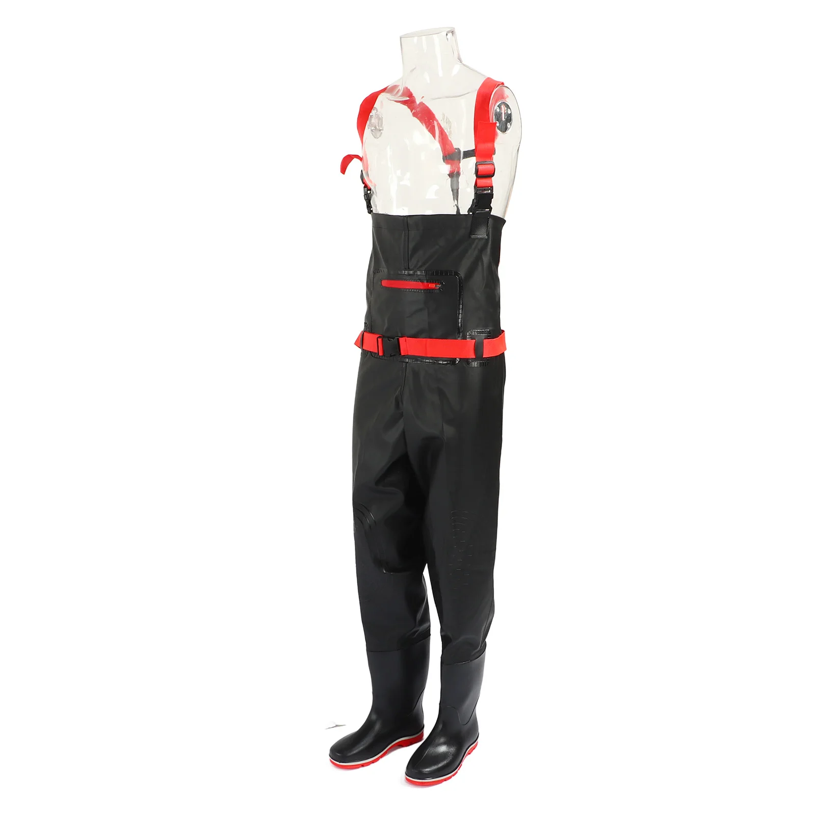 Chest Wader PVC Lightweight Waterproof Fishing Wading Pants with Anti Slip Boots for Men Women Bootfoot Wader Chest Wading Pants