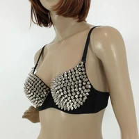 Nouveau Lingerie Sexy sous-vêtements soutiens-gorge pour femmes Steampunk Spike goujons soutien-gorge haut sans fil soutien-gorge mode fête Club hauts sous-vêtements féminins 2