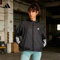 Veste à capuche tissée Adidas pour femme JX1872 Noir Clima365 Coupe-vent 3