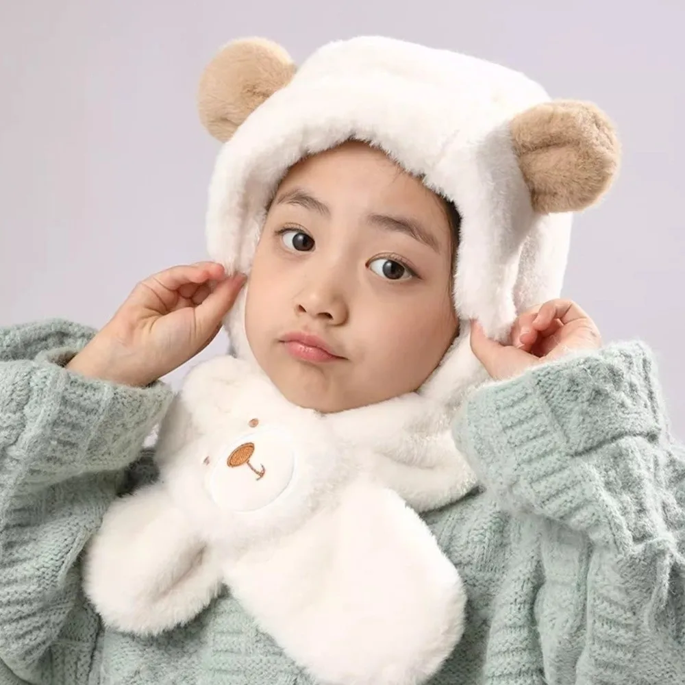 New Integrated Hat Scarf Set Windproof Warm Pullover Cap Coldproof Ear Protection Hat Outdoor Sports