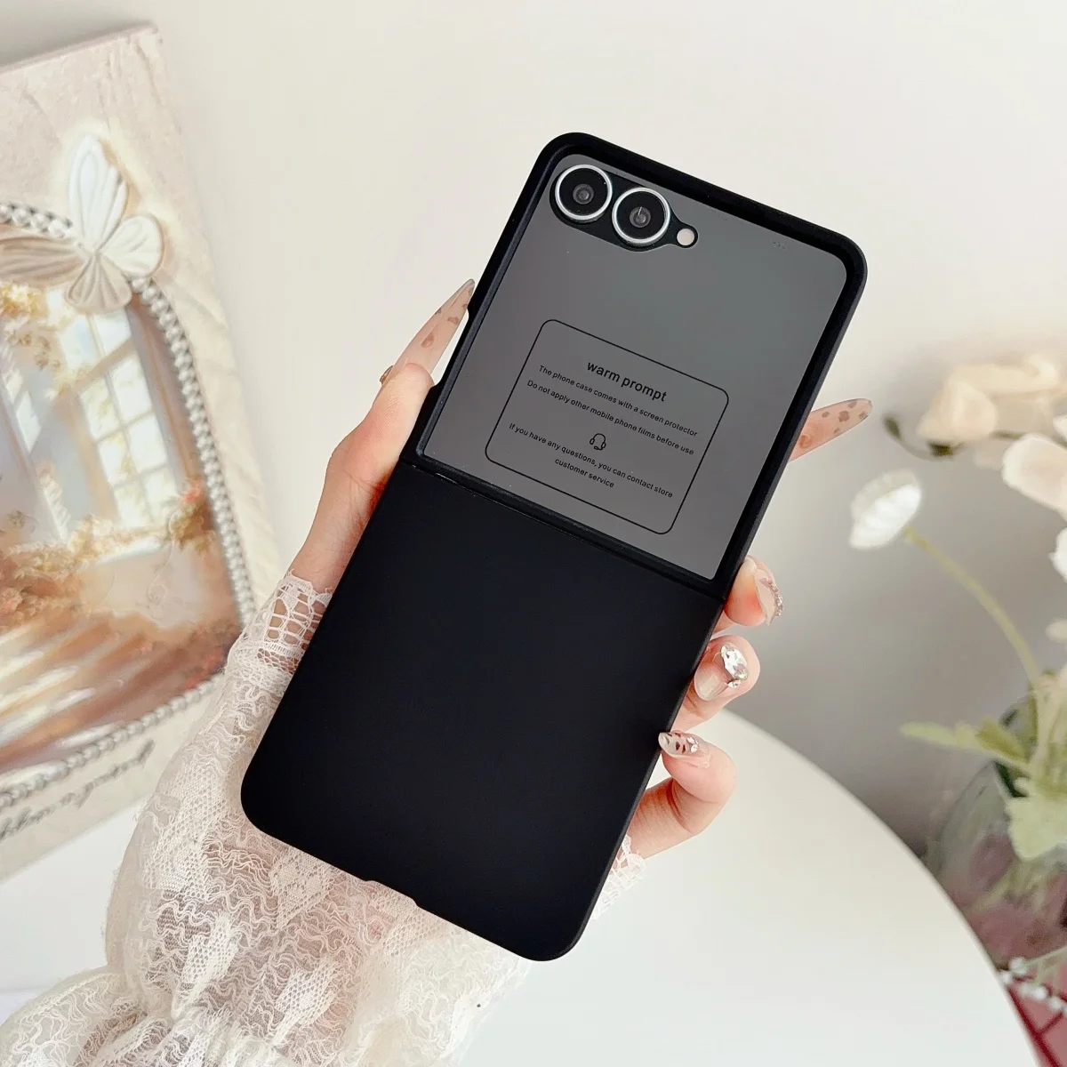 Luxury Ultra-Thin Matte PC Case with Glass Protector for Samsung Z Flip Series