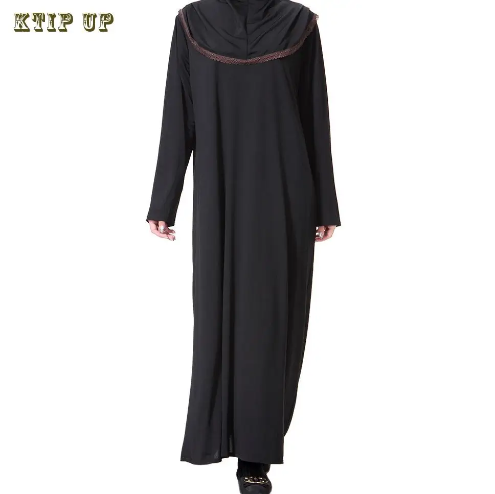 

Dubai Arab Muslim Fashion Women's Long Sleeve Hooded Long Dress Middle East Robe Vetment Femme Hijab Islamic Clothing Turkish