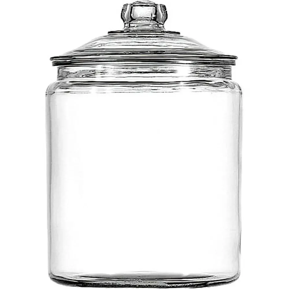 Glass Food Storage Jar Heritage Hill 2-Gal with Lid Organize Pantry Kitchen Essentials Candy Canning Crackers Storage Jar 2