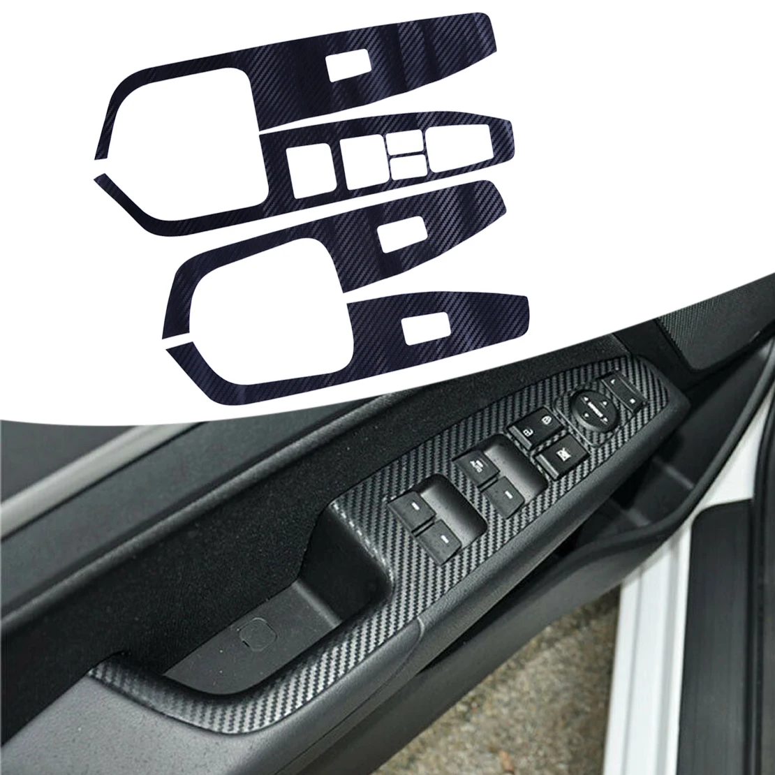 

4pcs Door Window Lift Switch Panel Cover Trim Sticker Fit for Hyundai Elantra 2017 2018 2019 2020 LHD