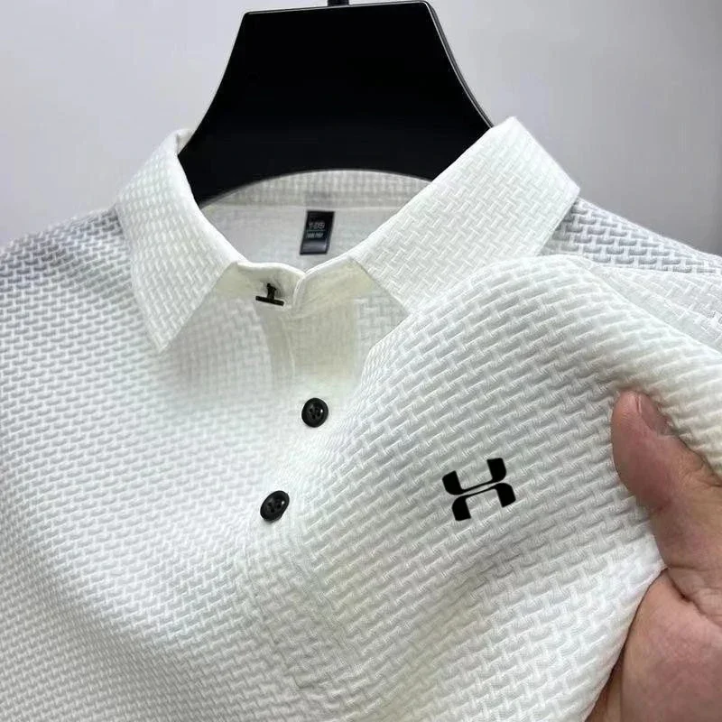 New summer breathable men's short-sleeved POLO shirt, fashionable and high-quality outdoor men's short-sleeved T-shirt top 1