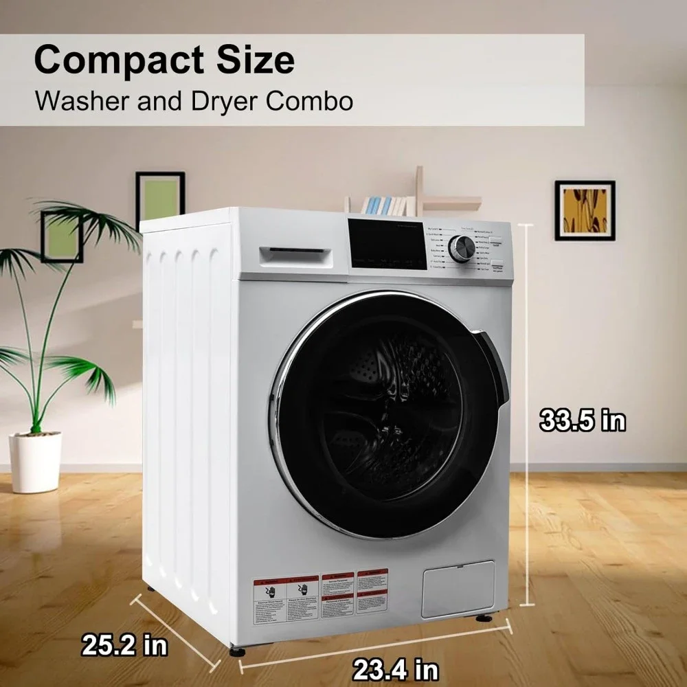 Washing Machine, 2.7 Cu. Ft Front Load Washer Dryer in One, 16 Cycles, 24 Inch Washer & Dryer Combo 2