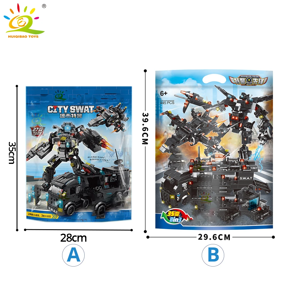 454-695PCS 8in1 SWAT Police Command Truck Building Blocks City Helicopter Bricks Kit Educational Toys for Children For building blocks,construction blocks