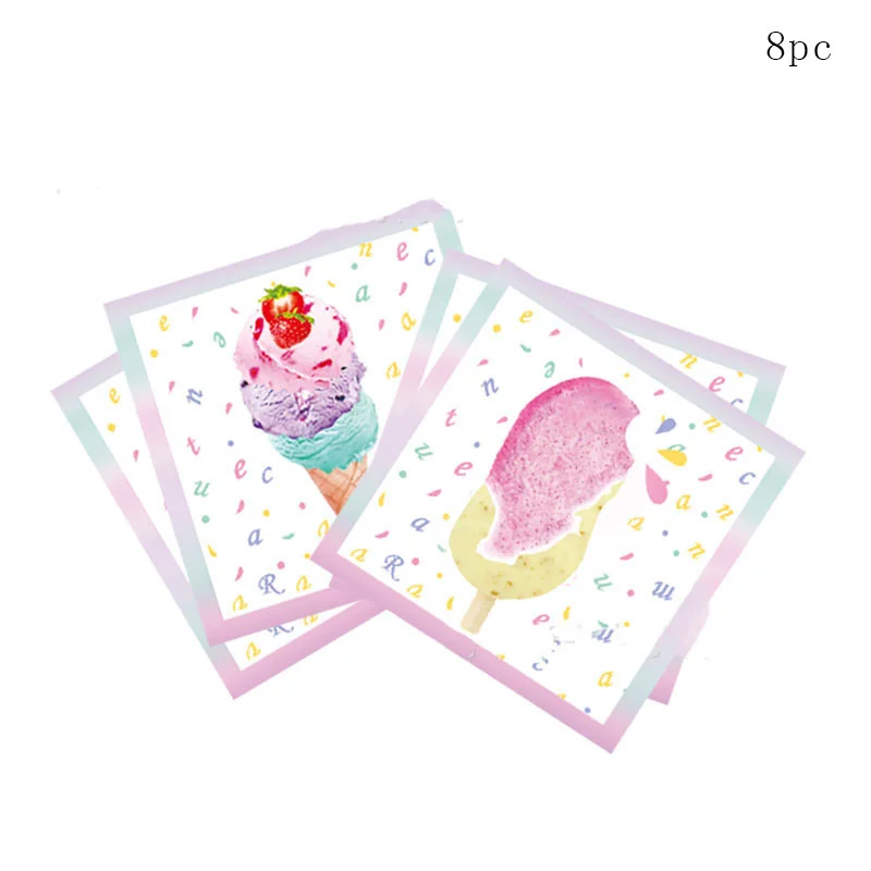 Süße Sommer Eis Geburtstag Party Dekorationen rosa Eis Banner Ballon Kuchen Topper glückliches Mädchen Eis Geburtstag Dekore – Detail 11