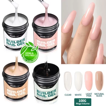 Nailpop Gel Costruttore per Unghie 30/100g, Liscio e Lattiginoso, Grande Capacità, Gel UV/LED per Estensione Unghie, Adatto per Nail Art Fai-da-Te e Salone