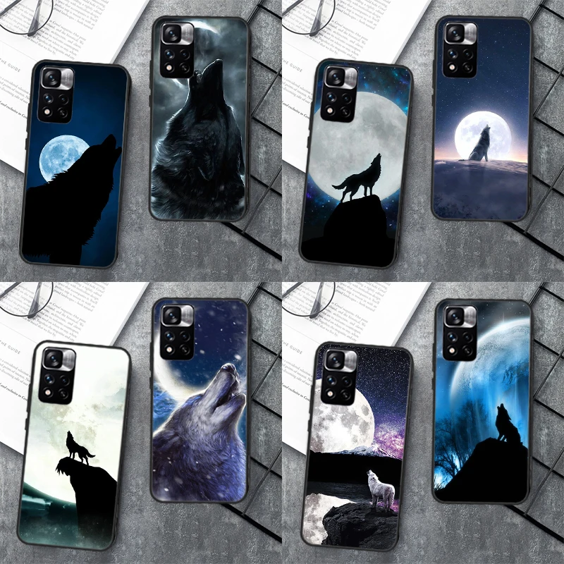 Custodia Moon Roaring Wolf Per Xiaomi Redmi Note 12 11 10 9 8 Pro Note 12S 11S 10S 9S Cover Per Redmi 9 10 12 C