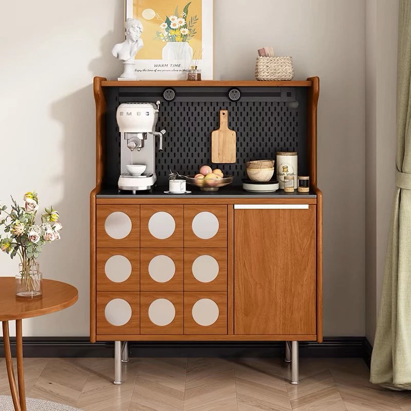 France Solid Wood Sideboards Rock Plate Nordic Luxury Design Kitchen Cabinet Chest of Drawers Display Dining Room Furniture FYSB