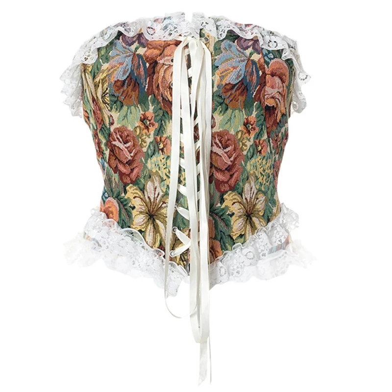 

Push Up Bustier Corset Top Bodice Corset Crop Tops Lace Up Corset Bustier Top Vintage Floral Corset Vest