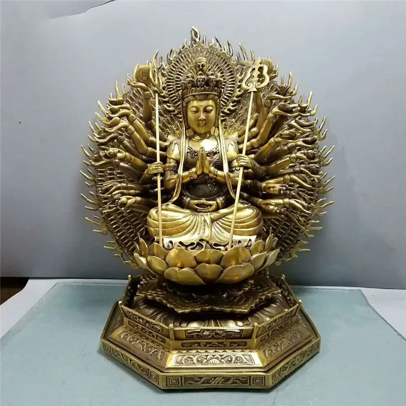 

Guyunzhai Sitting Thousand-Hand Kwan-Yin Decoration Shop Desk Living Room Home Crafts Decorations Gift