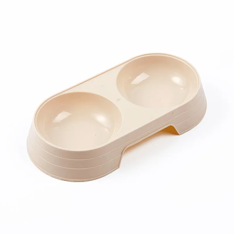 Dogs and Cats Feeding Double Bowl Macarons Plastic Feeding Bowl Double Bowl Pet Bowl Drinking Water Feeding 5