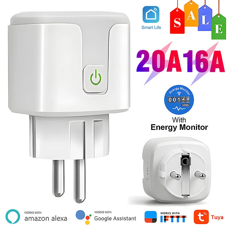 Multiprise Connectée HBN 4Pcs Mini Smart WiFi Plug With Timer Work With Alexa Google Home Etl Listed 205423 - Foto 5