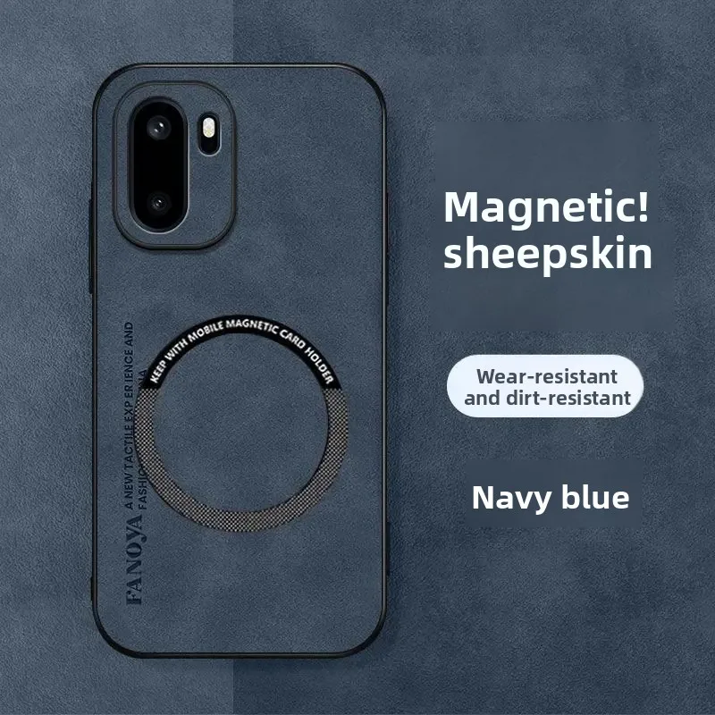 Luxurious Smooth-Touch Sheepskin Phone Case with Magnetic Charging & Shockproof Slim Design