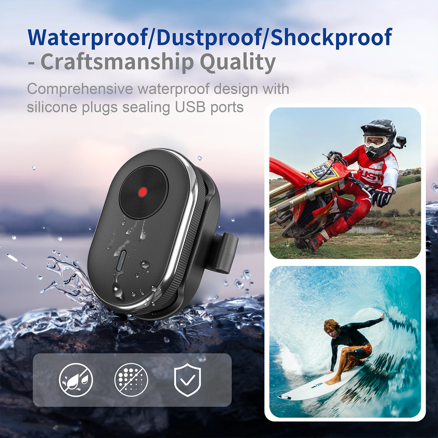 STARTRC Wireless Bluetooth Remote Control for DJI ACTION 4/5/6 Camera Accessory 10-15m Distance Remote Controller for Vlog