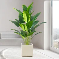 1pc Artificial Plants Large Tropical Palm Tree Fake Banana Plants Leaves Real Touch Plastic Monstera For Home Garden Party Decor 4