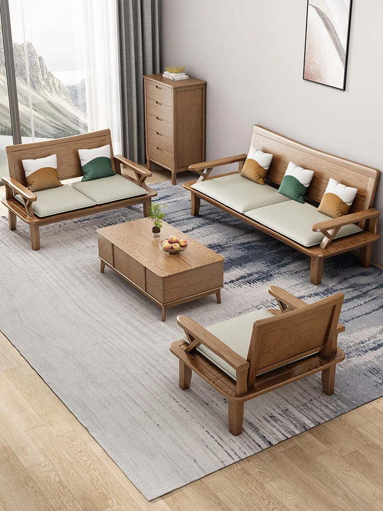 

Nordic all solid wood sofa small unit