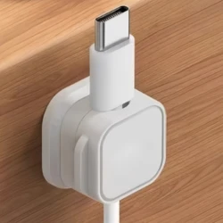 Magnetic Self - Adhesive Cable Organizer and Clip for Home, Office, and Car (White)