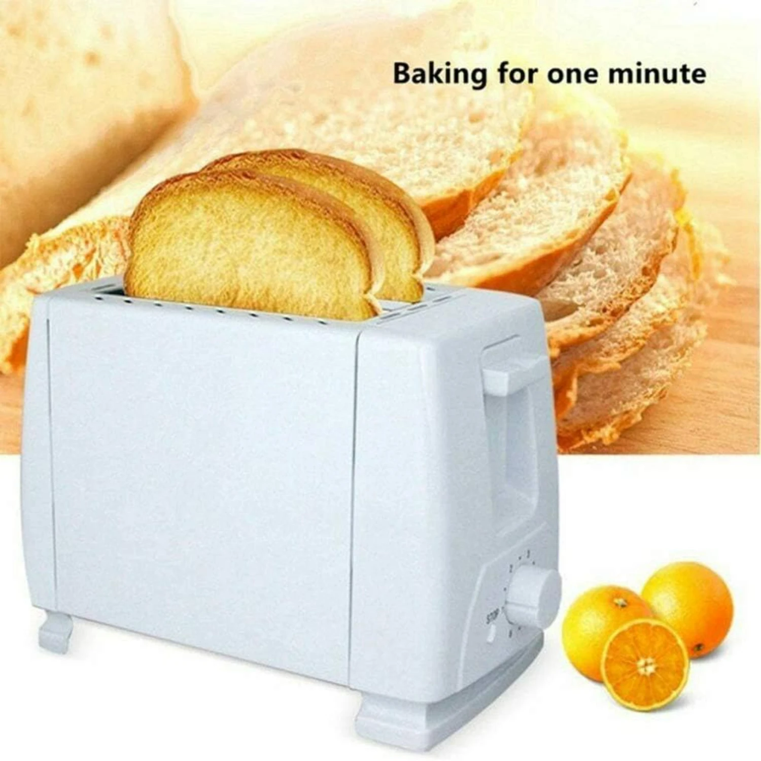 Practical, Extra Wide, Stainless Steel 2-Slice Toaster with Removable Crumb Tray and 6 Perfect White Settings-The Ideal Breakf