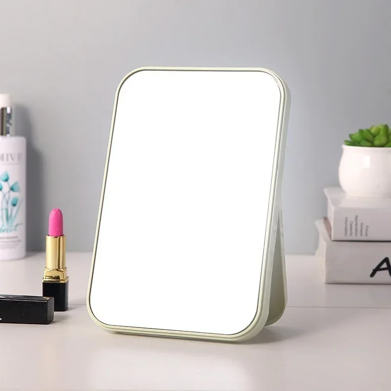 HD Single Size Large Makeup Mirror Desktop Solid Color Folding Dressing Tool Portable Large Square Princess Mirror Makeup Mirror