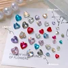 30pcs Multicolor Love Crystal Diamond Nail Charms Decoration Glass Pointed Bottom Peach Heart Gemstone Manicure Accessories 2