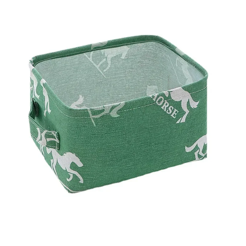 Desktop Storage Box Household Cosmetics Snack Books Sundries Drawer Storage Organizer Box Dormitory Fabric Storage Basket 5