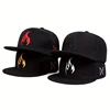 Fashion Flame Embroidery Baseball Cap Adjustable Cotton Snapback Hat Men Women Outdoors Hip Hop Trucker Hats Sports Casual Caps 1