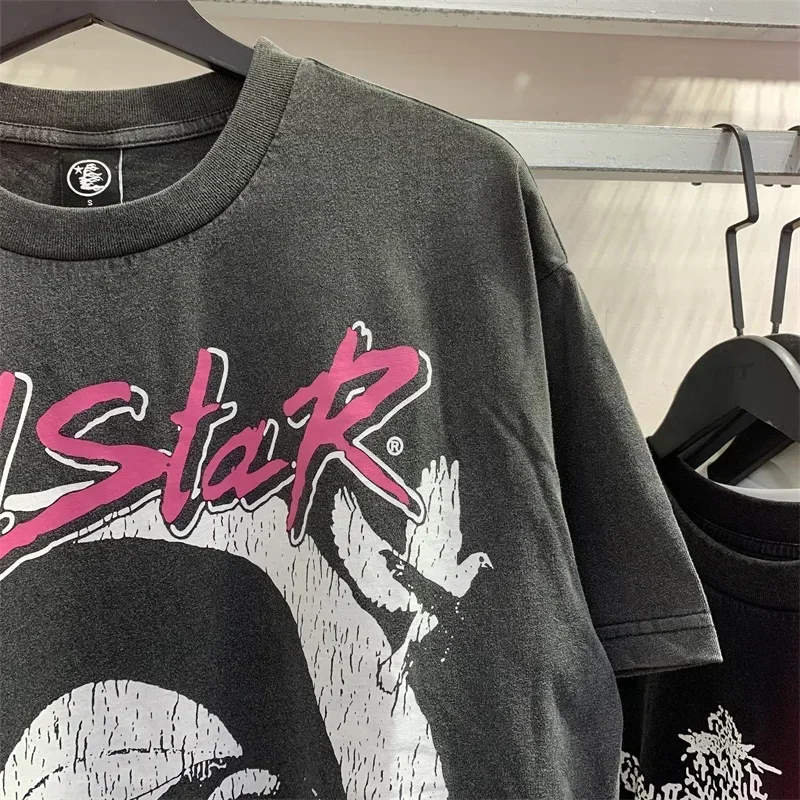

2024ss HELLSTAR Beautiful People Band Tee Men Women 1:1 High Quality Washed Black Oversized T Shirt