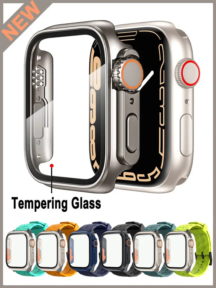 

Ремешок чехол + для Apple Watch Band 45 мм 44 мм 41 мм 40 мм 38 мм 42 мм, браслет с футбольным рисунком для iWatch 3 4 5 6 Se 7 8, смените на ультратонкий
