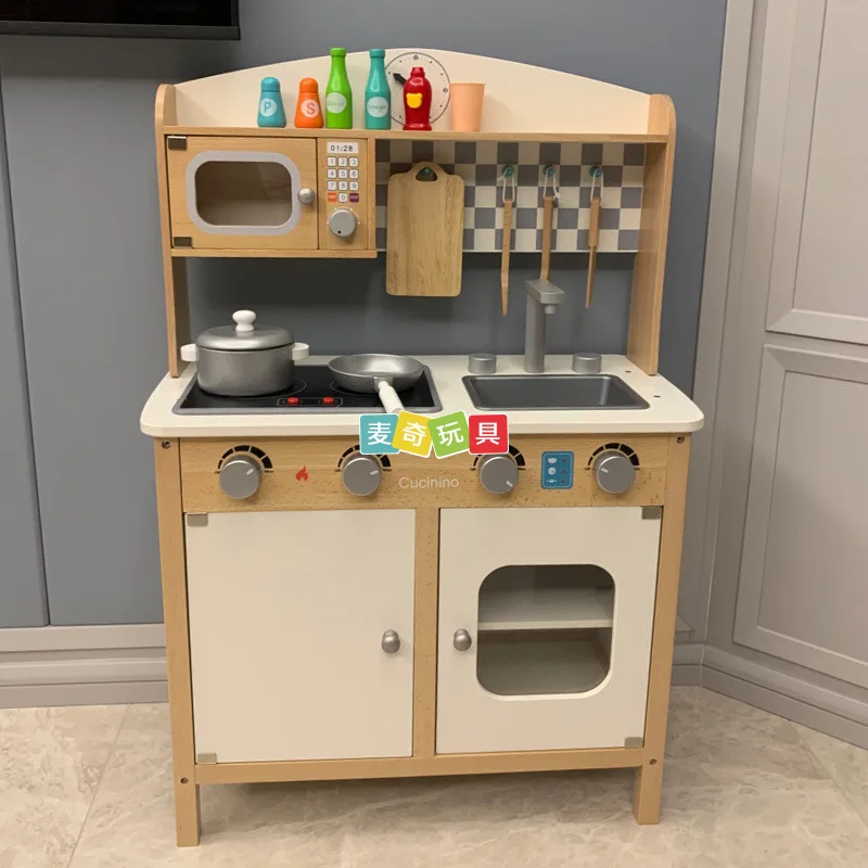 Wood Children Simulated Home Kitchen Toy Set Simulated Meal Kitchen Utensils Electronic Stove ultra large capacity solid wood cigar cabinet humidifier case humidor cigars can hold more than 100 cigars electronic cigars