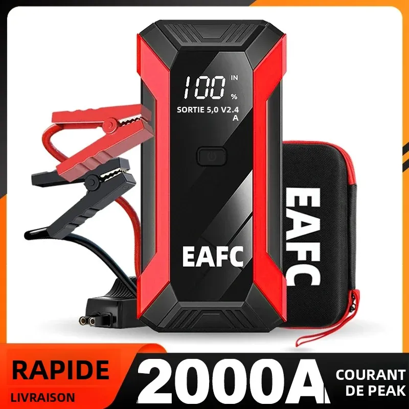 Batterie externe 2000A/600A 12V, démarreur de saut de batterie de voiture, chargeur Portable, essence Diesel, dispositif de démarrage automatique, Booster, démarreur d'urgence