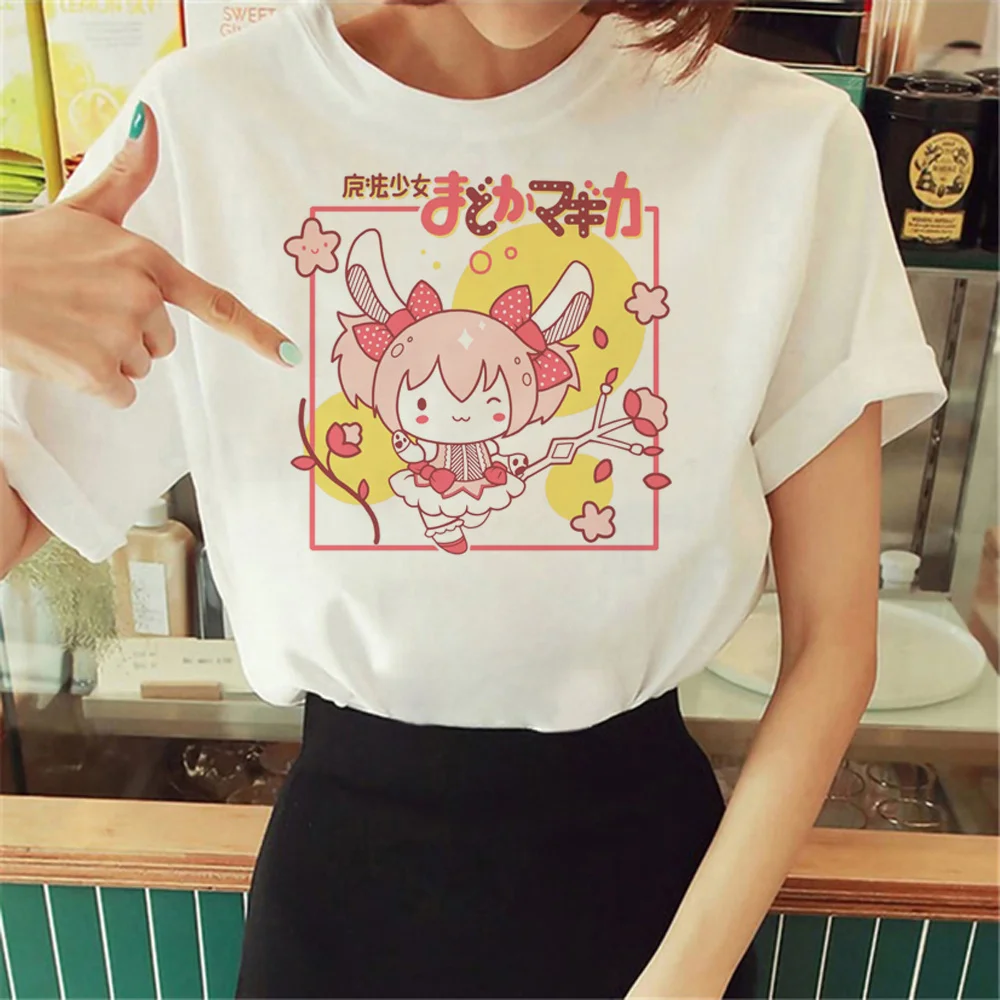 

Madoka t-shirts women Y2K manga funny Tee girl harajuku y2k clothing