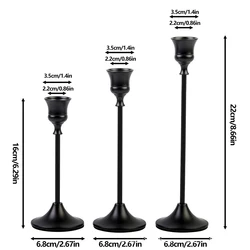 Elegant Vintage Metal Tabletop Candle Holders - Set of 3 for Stylish Home and Event Decor (B)