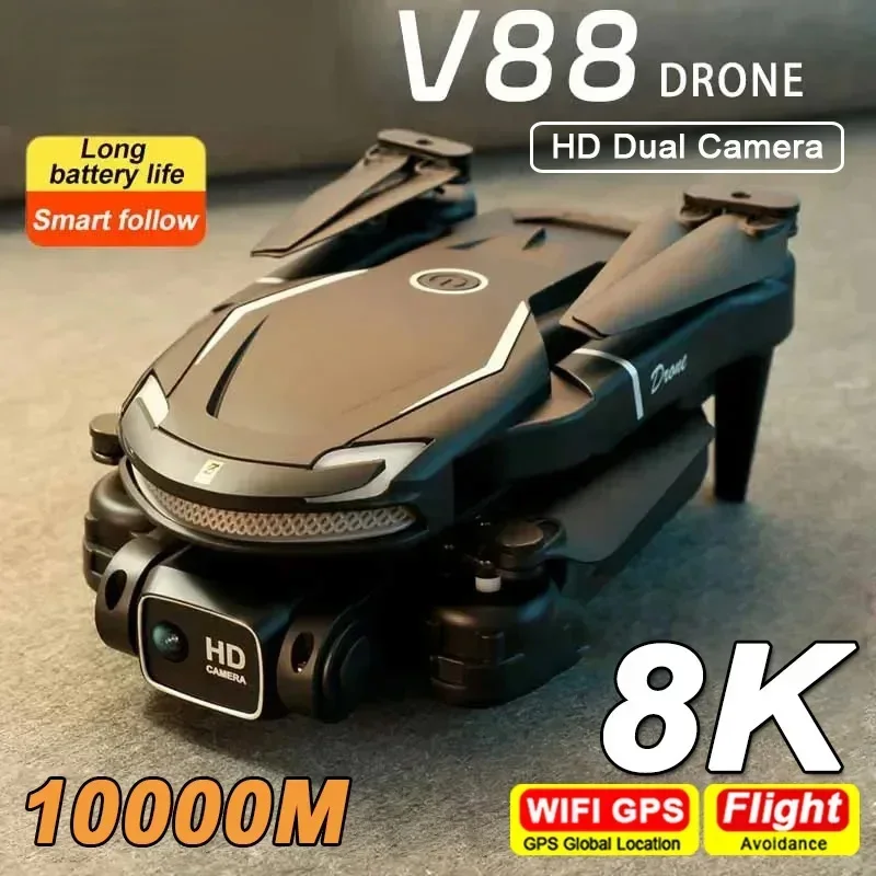 Drone Quadcopter V88 8K HD Aerial Photography 5G GPS Remote Control Aircraft Dual Camera Toy UAV