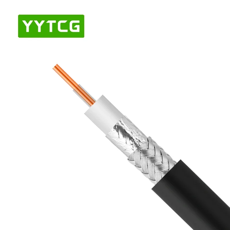 YYTCG RF 동축 케이블, 블랙 RG-85, RG85U 동축 피그테일 와이어 케이블, 3M, 5M, 10M, 15M, 20M, 25M, 30M, 40M, 50 m, 75 ohm