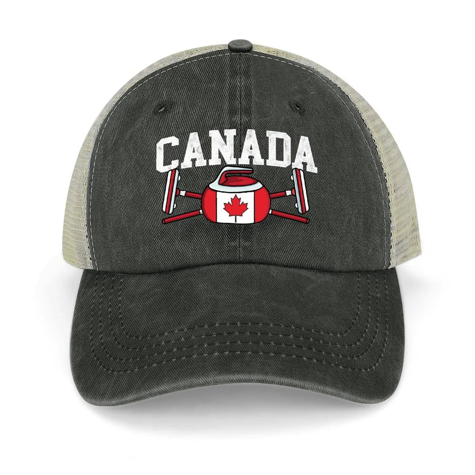 Canada Curling Broom Winter ice Sports Canadian Flag Curling Cowboy Hat Golf party Hat Women's Golf Clothing Men's