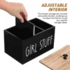 Wooden Tampon Holder Box Sanitary Napkin Storage Cotton Pads ganizer Feminine Product Case Bath Contain Shelves home storage box 4