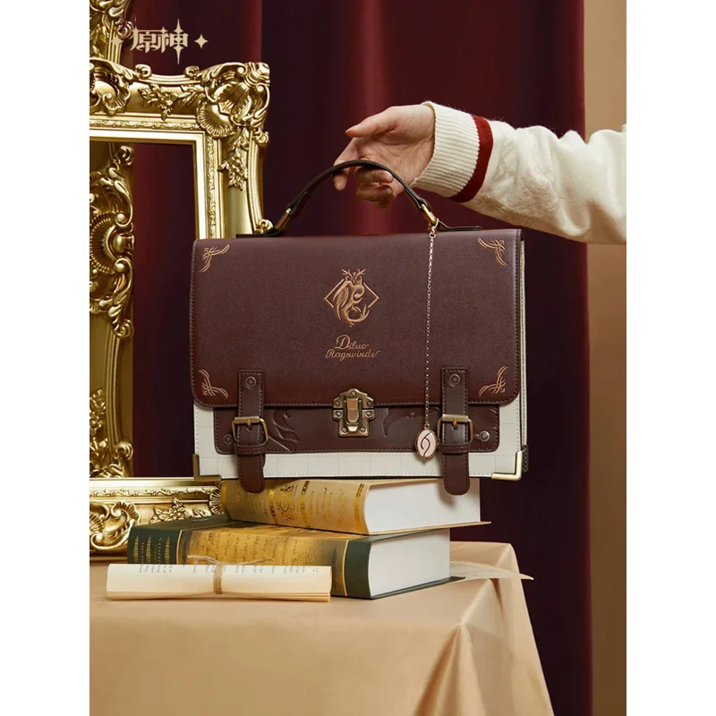 

Official Genshin Impact Diluc Theme Bag Cosplay Diluc Ragnvindr Messenger Bag JK Bag Retro Style Backpack Shoulder Bag Handbags
