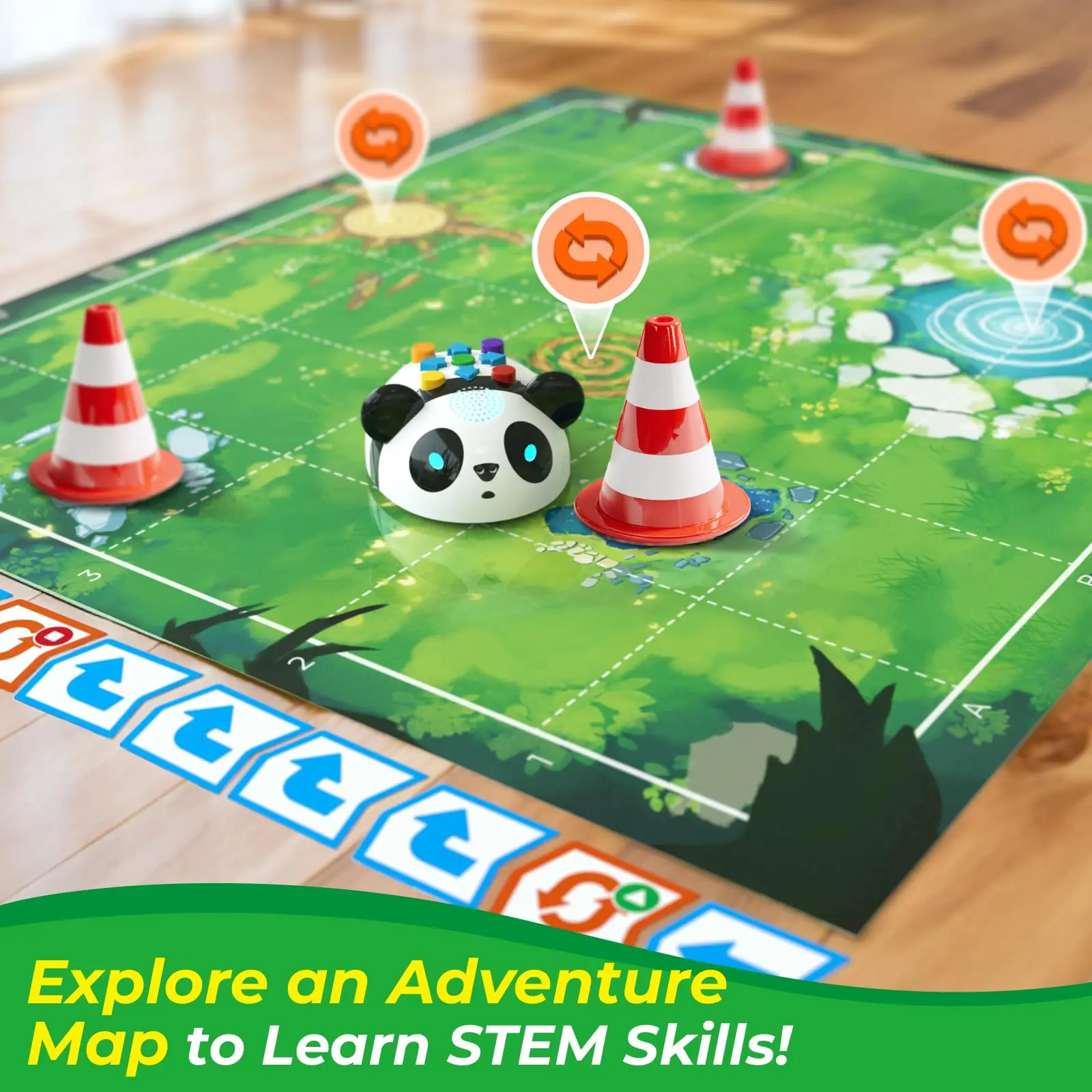 Apitor Robot Panda, Robot di codifica per bambini dai 4 ai 6 anni, Giocattolo per l'apprendimento STEM con rilevamento e anelli intelligenti, Regalo di programmazione educativa - immagine 4
